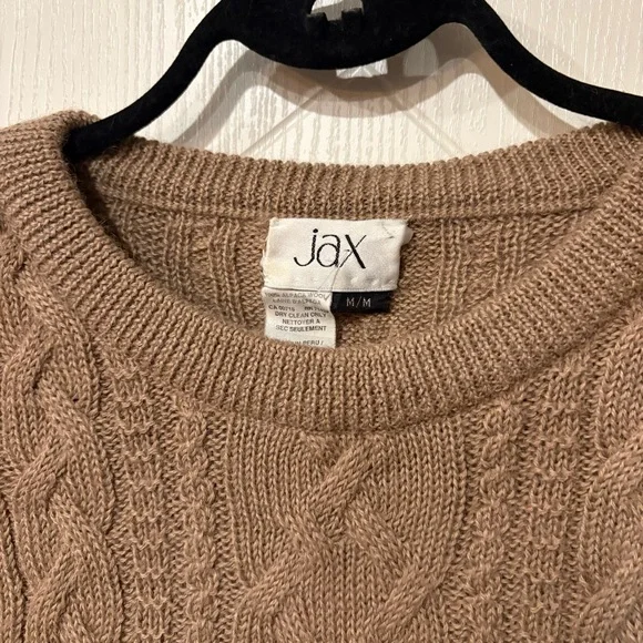 Vintage‎ 💯 Alpaca Wool Jax Taupe Cable Knit Sweater/ Luxury/ Old Money/ Natural - Picture 6 of 7